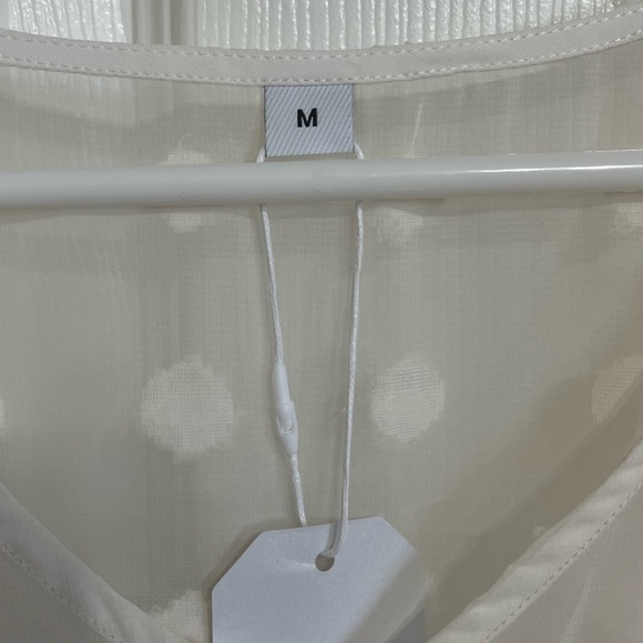 TLULY Polka Dot Sheer V-Neck Empire Waist Top - Picture 2 of 8